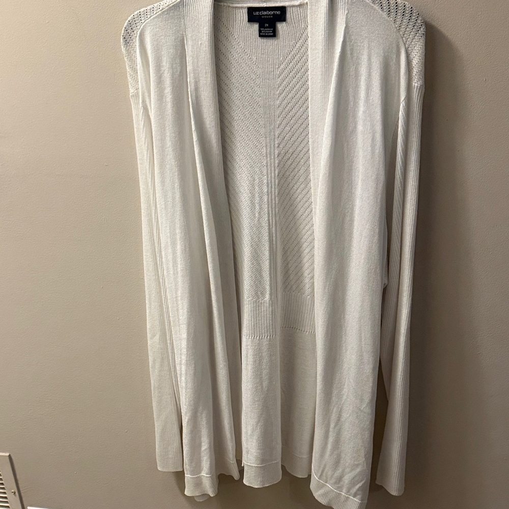 Liz Claiborne Women's Cream Open Cardigan